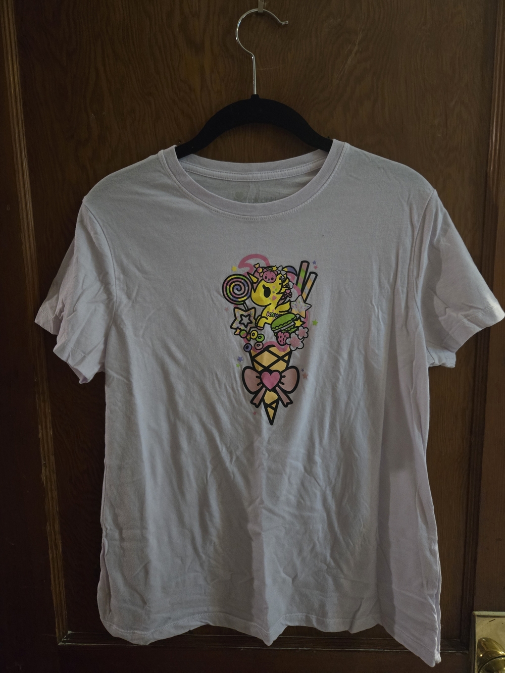 tokidoki Pink Short Sleeve Tee with Colorful Ice Cream Graphic